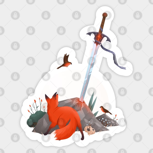 Fox and the Sword Sticker by Anniko_story